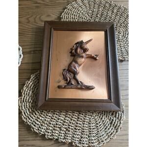 Vintage Midcentury Copper Unicorn 3D Copper Art Piece Unicorn MCM